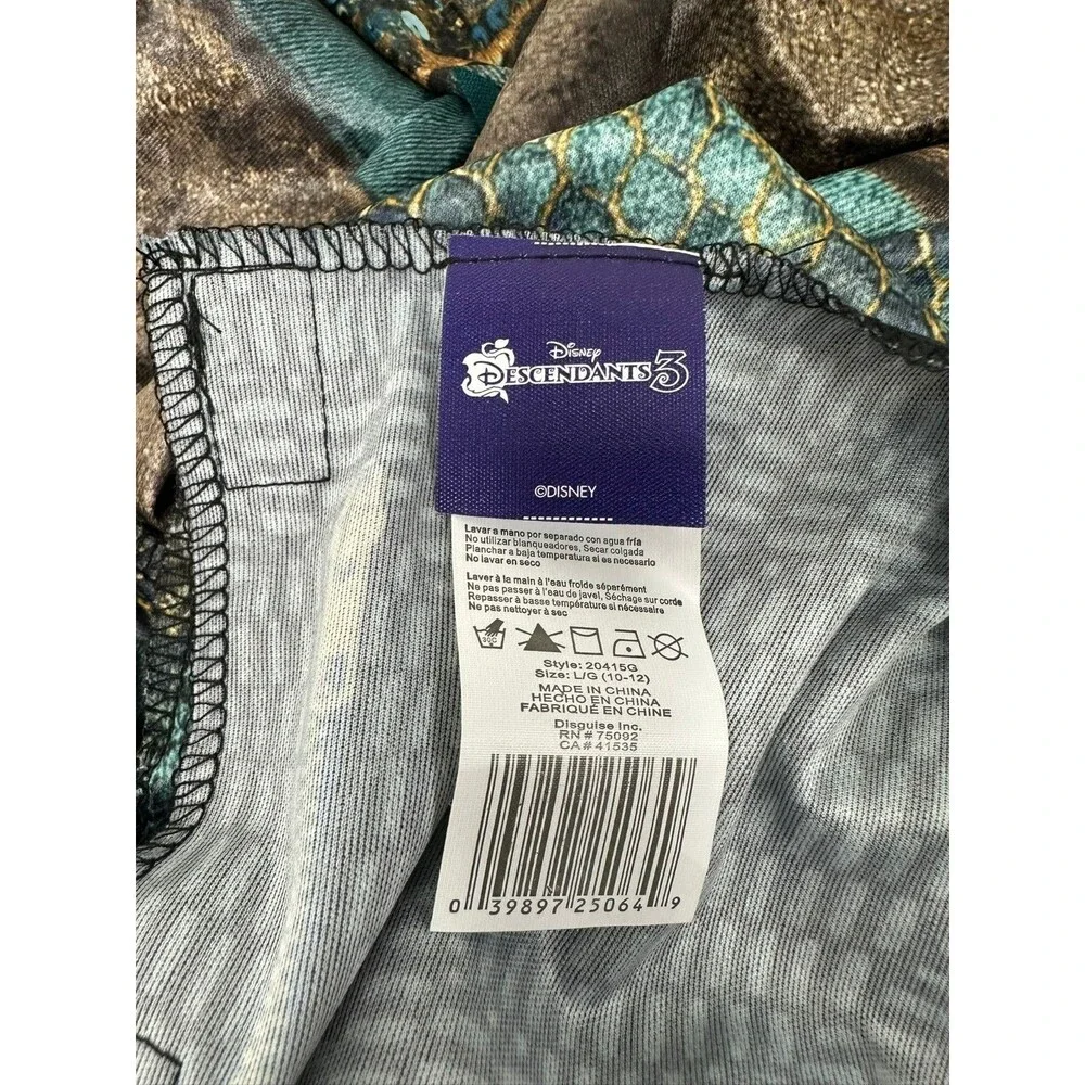 Disney Descendants 3 UMA Deluxe Halloween Costume Jumpsuit Child L (10-12) NEW